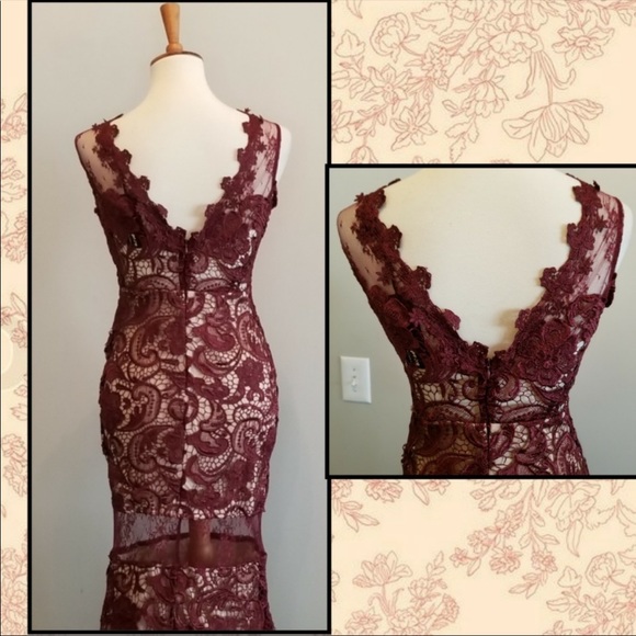 ❤️ Price Drop! Lace Burgundy Gown! - Picture 3 of 4